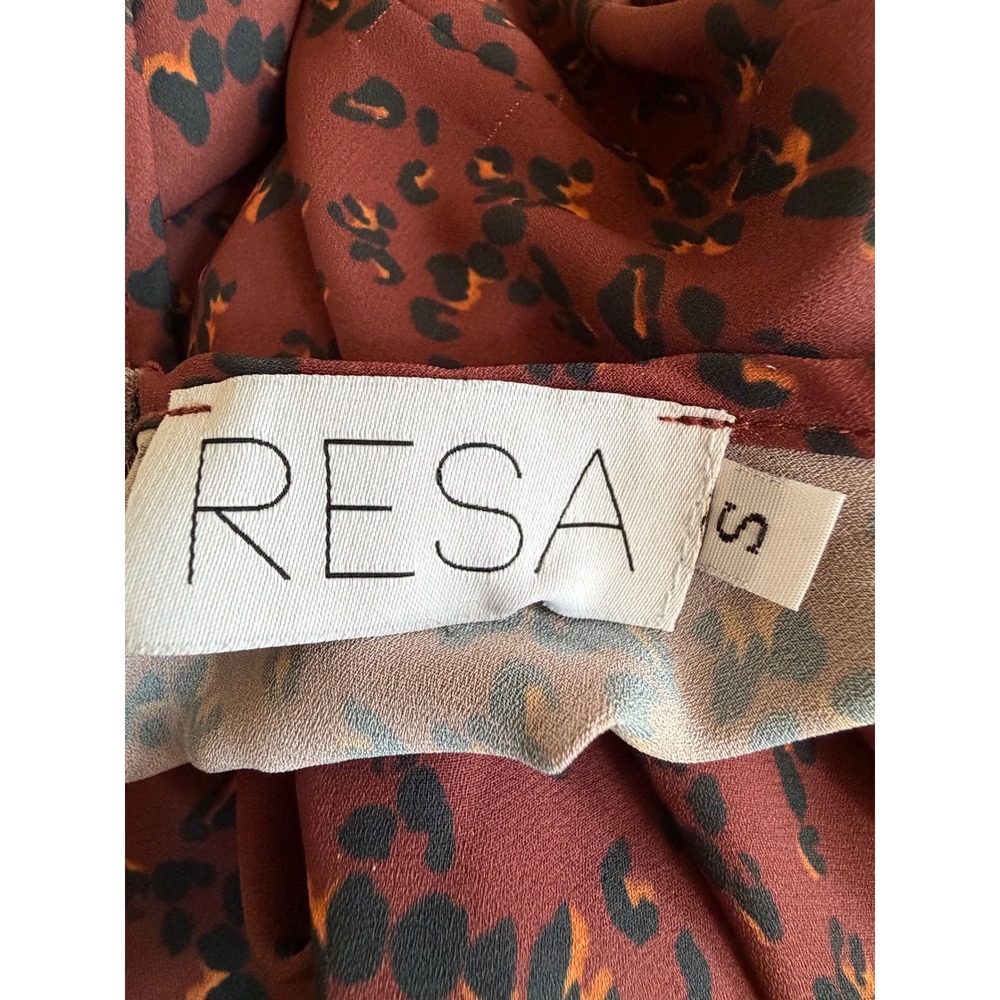 RESA Noelle Maxi Dress In Gemma Small Cut Out Front Tie Leopard Animal Print - Picture 9 of 10